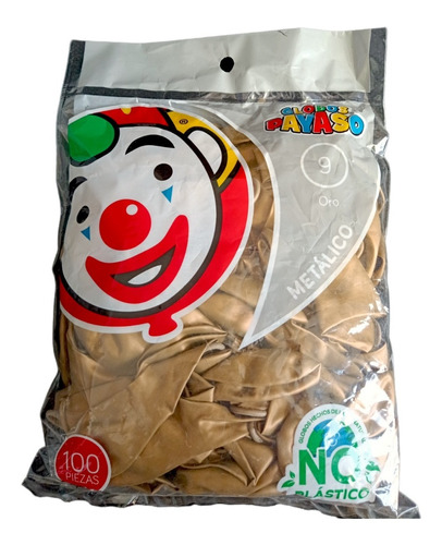 Bolsa De Globo Payaso Metálico No. 9 C/100 Piezas