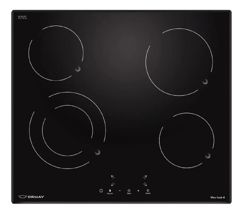 Anafe Eléctrico Vitroceramico 4 Hornallas Ormay Vitro Cook 4 Color Negro