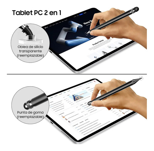 Lápiz Táctil De Tablet Pen 5 Plumas Stylus Optico Capacitivo