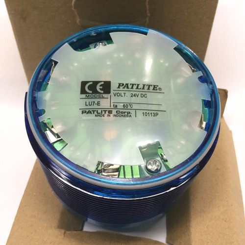 Patlite Lu7-e-b Stack Light Tower Led Blue Lens Lamp Mod Ssb
