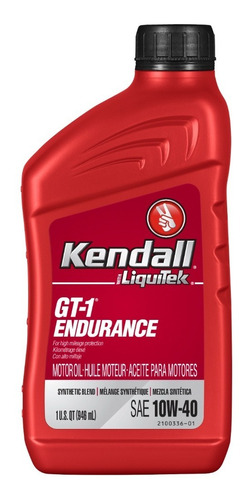 Lubricante Kendall Gt-1 Endurance 10w40 Sn+ Caja 12 X 1