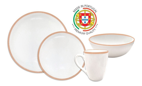 Juego De Vajilla Cerámica Hudson Pottery 16 Piezas Terra