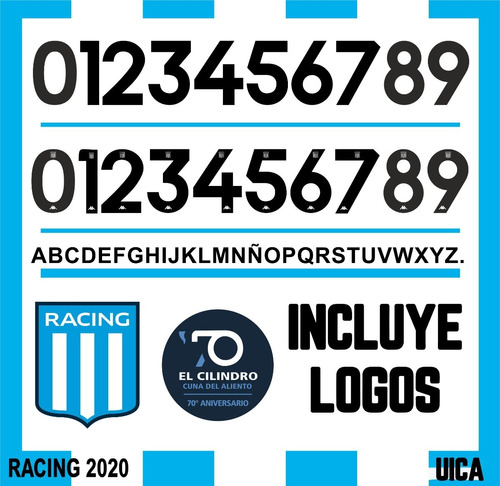 Vectores, Numeros. Camisetas Compatible Racing 2020.
