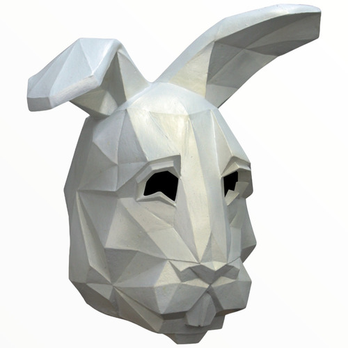 Máscara Conejo Geométrico Low Poly Bunny 26585 Color Blanco