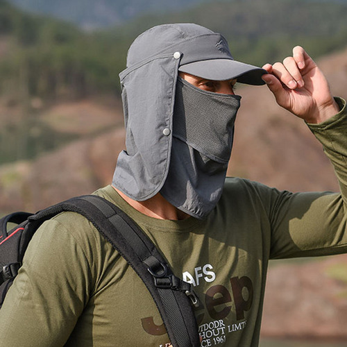 Gorra De Sol Con Solapa Extraíble For La Cara Y El Cuello,