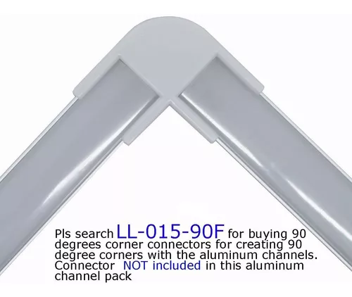 Litever Paquete de 10 canales de aluminio empotrados para tiras LED de 3.3  ft / 3.3 pies de montaje empotrado para máximo 0.472 in de ancho, tira LED