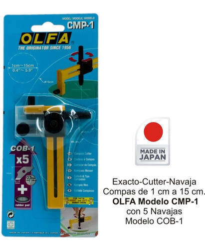 Olfa Cutter Modelo Cmp-1 Compás De 1 Cm A 15 Cm Plástico