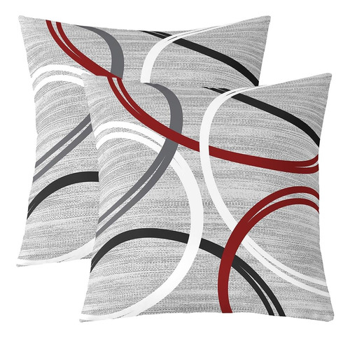 Juego De 2 Fundas De Almohada Con Círculos Abstractos, Color