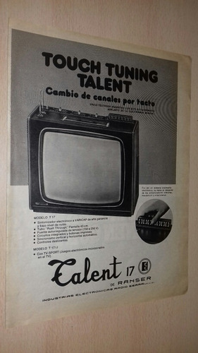 P383 Clipping Publicidad Televisor Talent 17 Año 1978