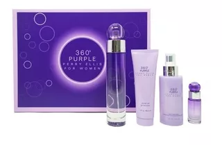 Estuche 360 Purple 4 Piezas Dama Perry Ellis ¡original ¡