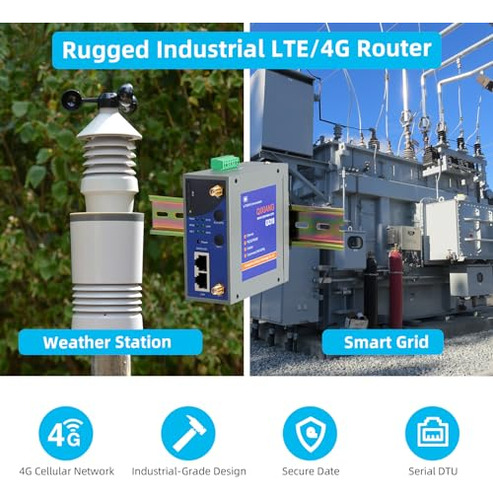 Router 4g Lte Industrial Qx310-nw2 Con Soporte Din Rail