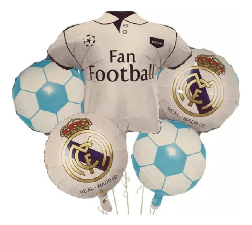 Set De Globos Metalizados Del Real Madrid