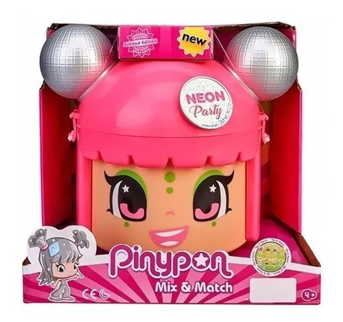 Imagen 3 de 9 de Pinypon Cabeza Valija Muñecas Neon Party 5 Figuras