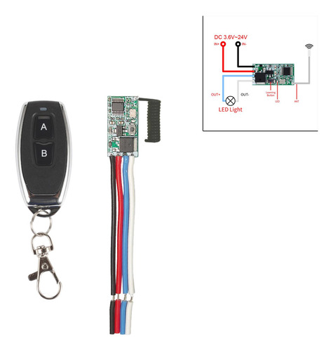 Mini Interruptor De Control Remoto Inalámbrico Rf 433mhz 12v