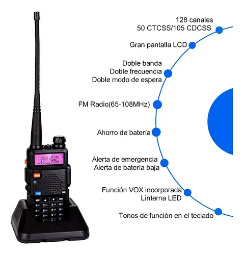 8w Radios De Comunicacion Walkie Talkie Uv5r 128 Canale 10km