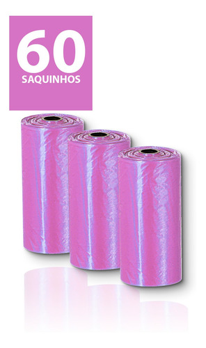 Imagem 2 de 7 de Kit Coletor Fezes 60 Saquinho Pet Cachorro Cata Caca Refil