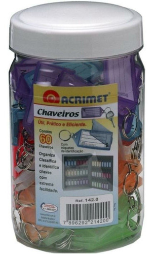 Chaveiro C/60 + 60 Etiquetas Colorido - Acrimet