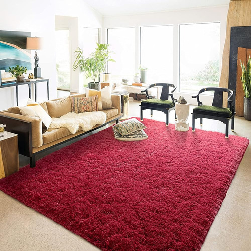 Chicrug Vino Rojo Esponjoso Alfombras De Área Para El Dormit