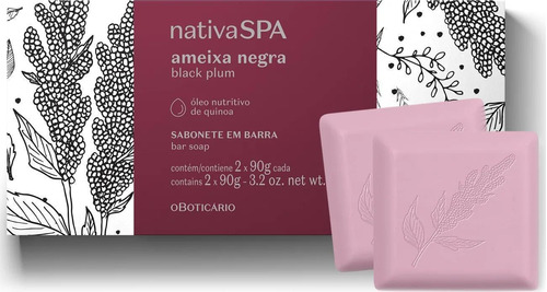 Sabonete Em Barra Nativa Spa Ameixa Negra 2 Unidades De 90g