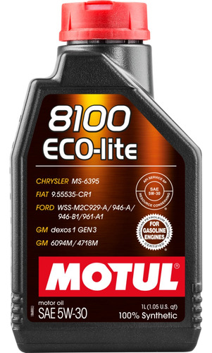 Motul 8100 Eco-lite 5w-30 1lt 100% Synthetic