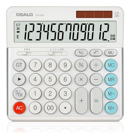 Calculadora De Escritorio Extra Grande - 12 Dgitos, Pack Sol