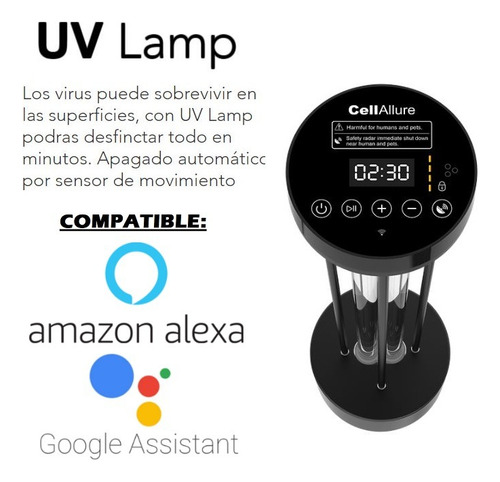 Luz Lámpara Uv Smart Esterilizadora Desinfectante Cellallure