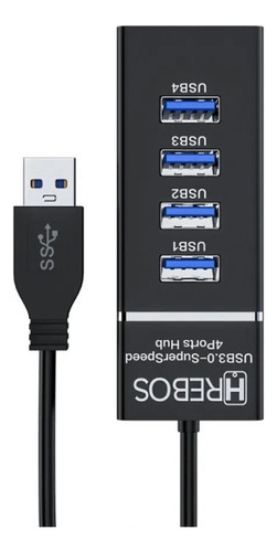 Adaptador Hub Usb 3.0 Notebook E Pc 4 Portas Super Rápido