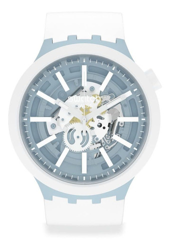 Reloj Mujer Swatch Sb03n103 Cuarzo Pulso Blanco En Silicona