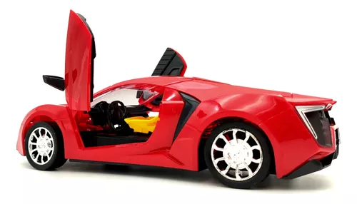 Carrinho Controle Remoto Speed Max Vermelho Pica-Pau Esportivo Italiano 4  Funções Com Luz Carro R/C Crianças +7 Anos