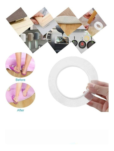 Cinta Adhesiva Mágica Multifunción 3mt Cuadro Cocina Etc