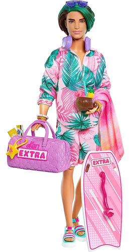 Barbie Extra Fly Muñeco Ken Look Tematica Tropical.