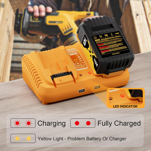 Cargador Dual Reemplazo P/ Baterías Dewalt Dcb102 De 12v/20v
