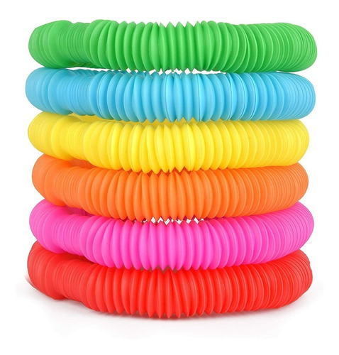 3 juguetes Poptube Tubo Fidget Tube plegables Pop It Cor Colorido