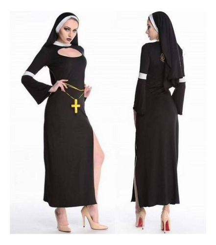 2024 Disfraz De Monja De Halloween, Conjunto De Uniforme