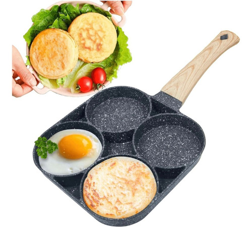 Sarten 4 Compartimientos Antiadherente Huevos Arepas Pancake