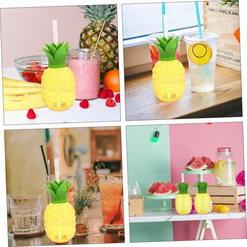 6 Pcs Vaso En Forma De Frutsi Vasos De Piña 500ml, Con Paja