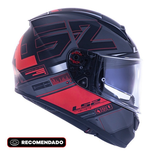 Capacete Ls2 Ff397 Vector Frequency Vermelho Tamanho do capacete 60/L