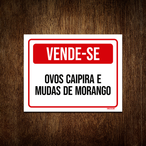 Kit 5 Placa Vende-se Ovos Capipira Mudas Morango