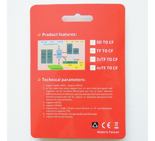 Adaptador D/ Memory Flash Sdxc Sdhc Sd A Cf Compacto, Tipo 1