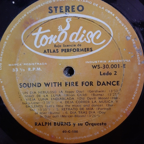 Sin Tapa Disco Ralph Burns Sound With Fire For Dance Cl0