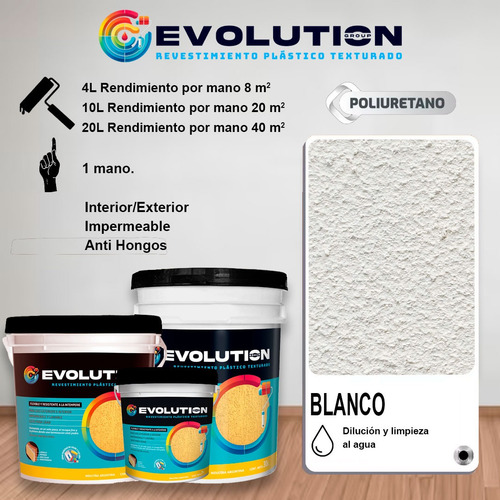 Revestimiento Texturado Evolution Group Rodillo 20 Lts Borgoña