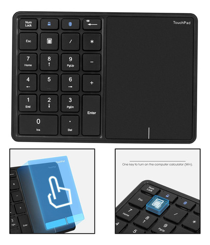 Zx Teclado Numérico Sem Fio Portátil De 2,4 Ghz Com Touchpad