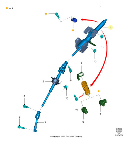 Columna De Direccion Ranger 12/23