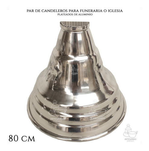 Imagen 3 de 5 de Candelero De Aluminio 80 Cm 2 Piezas Iglesias O Funerarias
