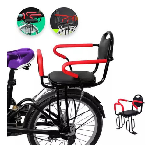 Asiento Trasero Para Niños Resistente De Acero Negro