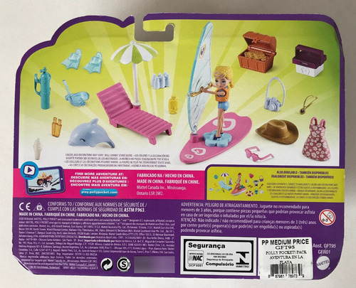 Polly Pocket Aventura En La Playa Surf N Splash Mattel 2018 (Usado)