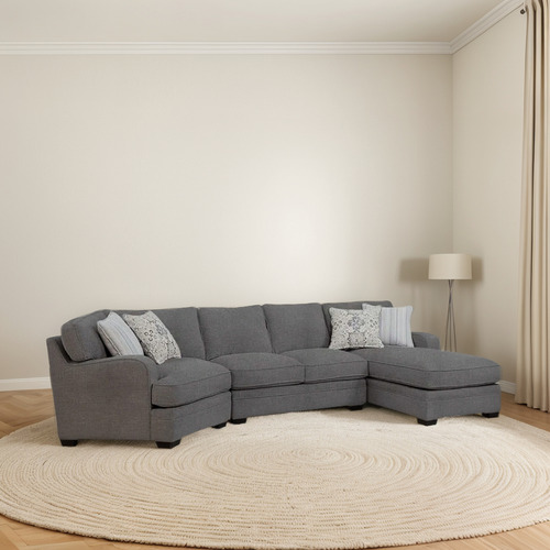 Sala Aisha Izquierdo Lino Gris 3pz Mueble Sala Sofa Sillon