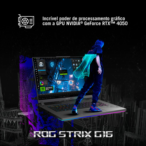 Notebook Asus Gamer Rog G614ju-n3380w I7 13650hx Ssd 512gb Cinza