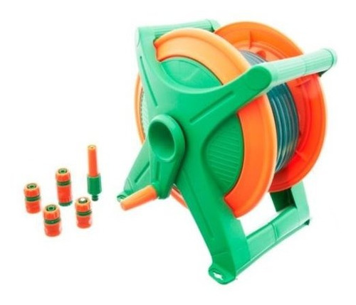 Set Carro Porta Manguera 20 Metros + Accesorios 1 Uso Ramos