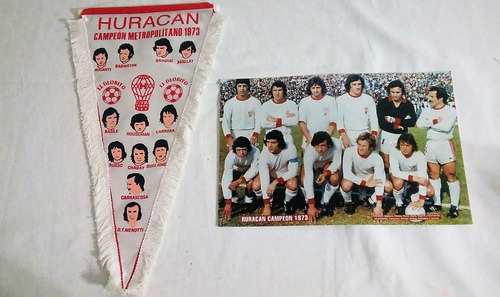 Banderin Club Huracan Campeon 73 Caritas Retro Mas Foto